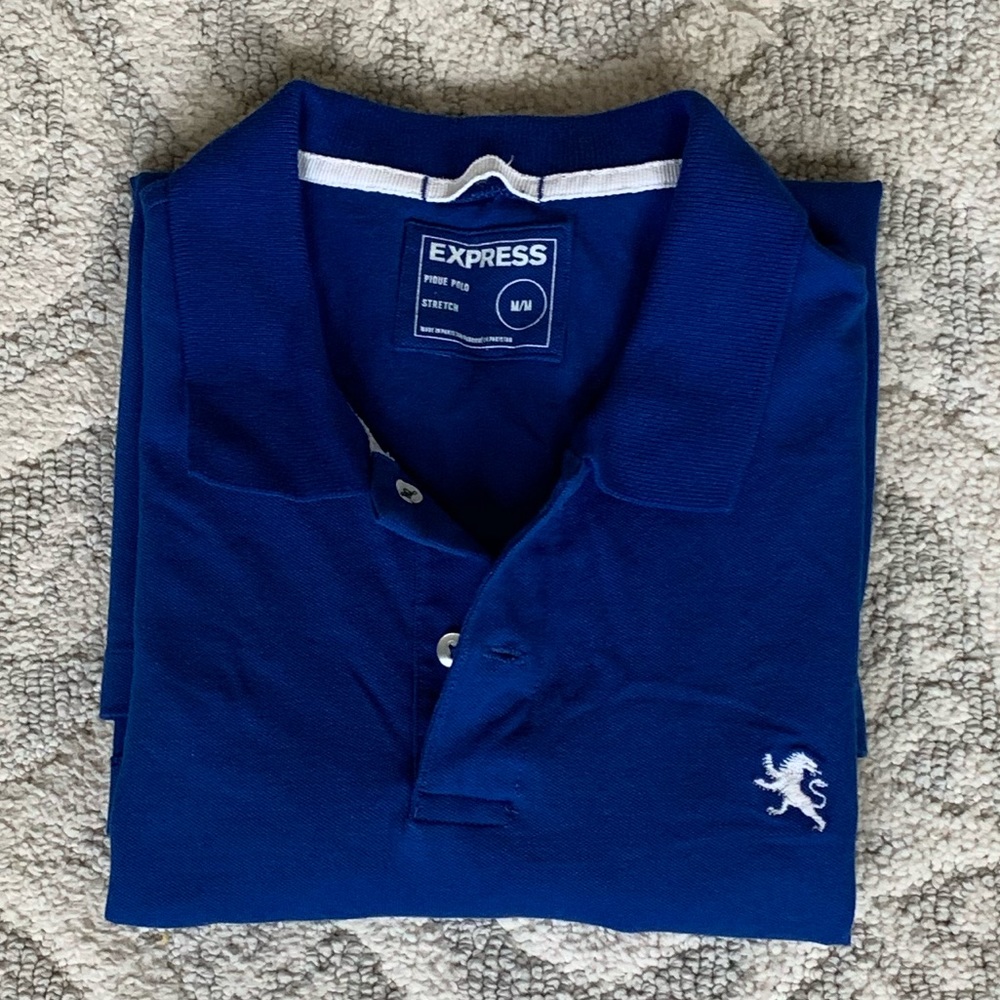 NWT Men’s Express Cobalt Blue Pique Polo